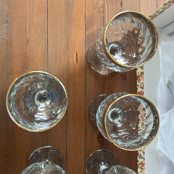 Cristalleria F.LLi Fumo Gold Trim Wine Glasses - Set of 6 in Box - Picture 7 of 17